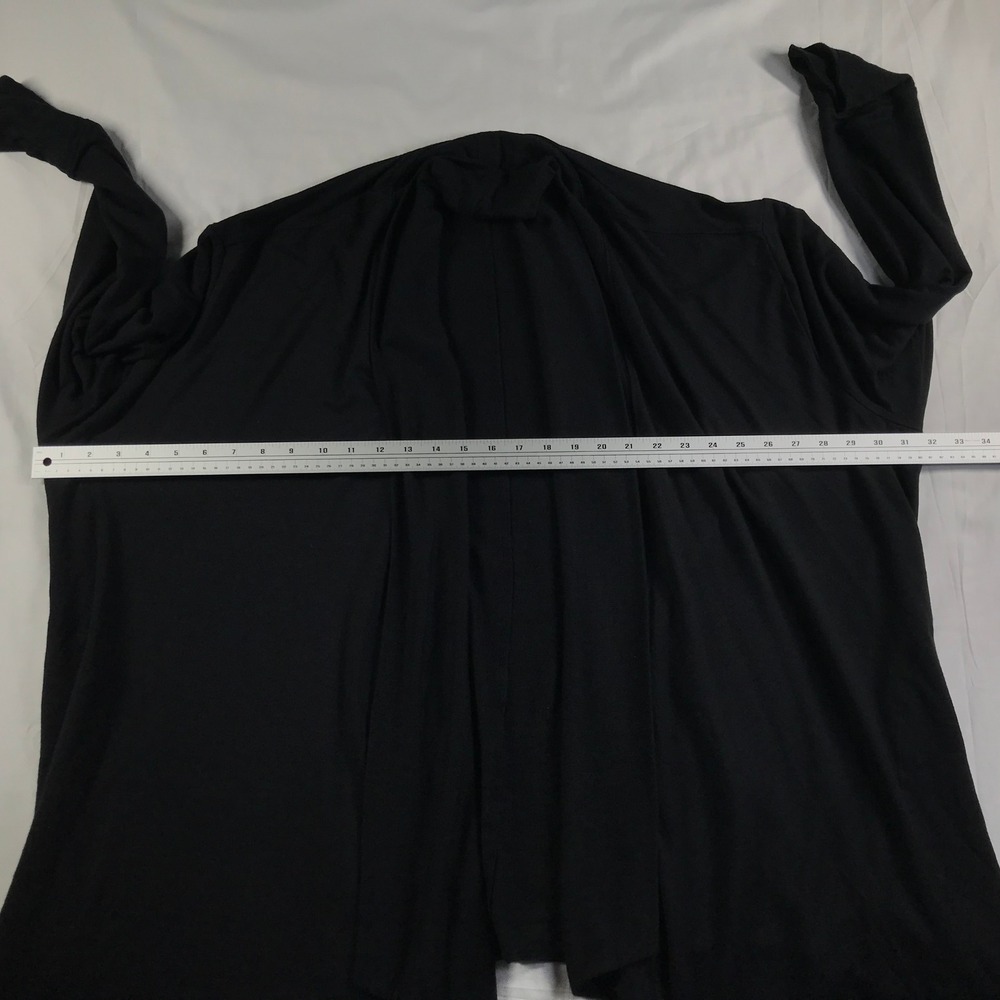 Athleta Black Tencel Modal Open Front Handkerchief Hem Cardigan Wrap Womens 2X - Picture 2 of 6